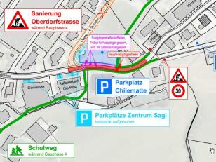 Verlegung Schulweg im Baustellenbereich